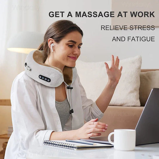 Neck Massager with Pillow Electric Heating Vibration