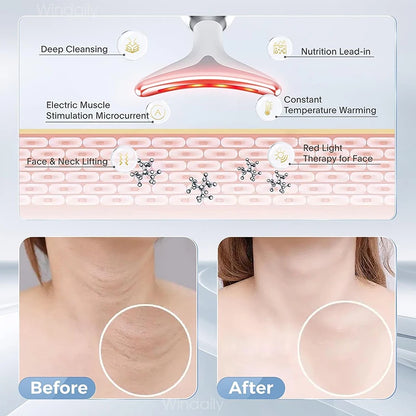 LED Face Neck Massager with 7-Color EMS Sculpting Device