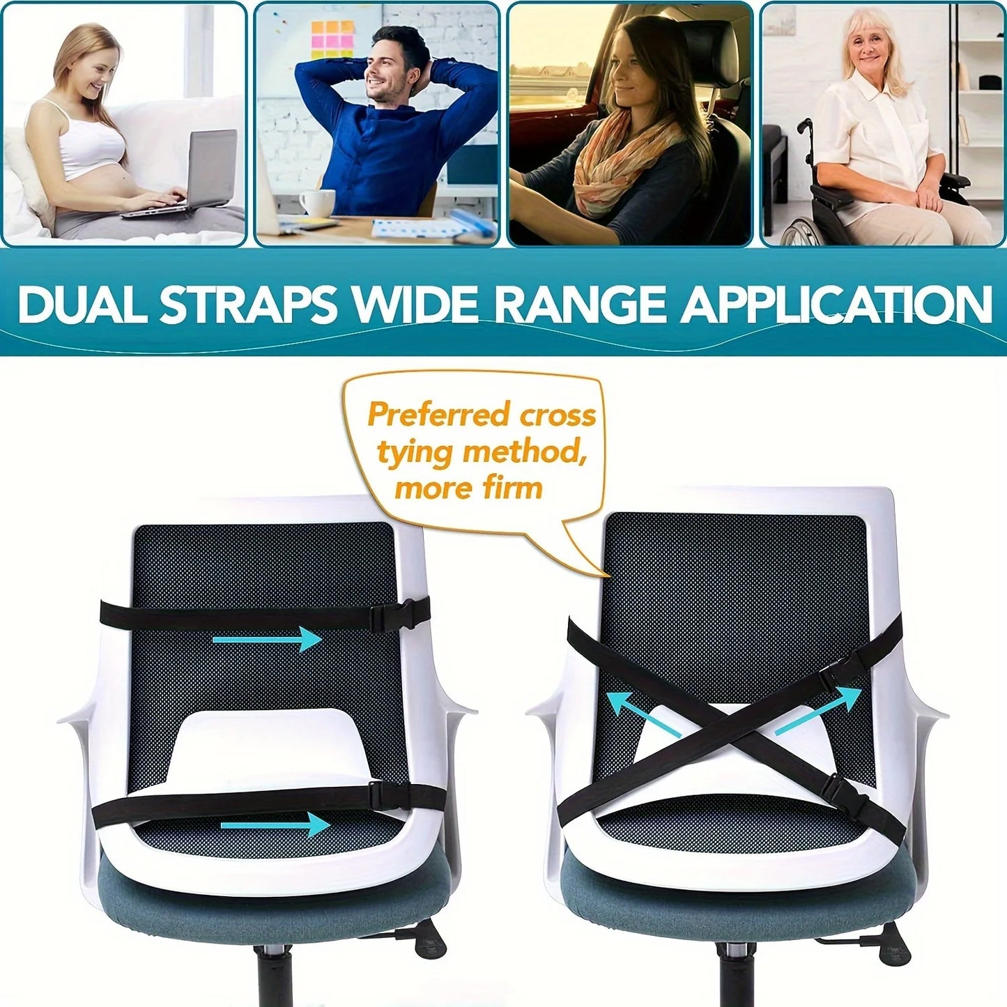 Back Cushion Memory Foam Ergonomic Lumbar Support