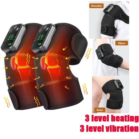 Knee Massager with Electric Heating Vibration Thermal Pads