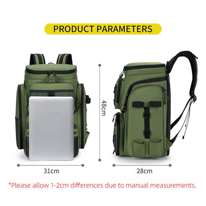 Fishing Backpack with Rod Holders & Tackle Storage