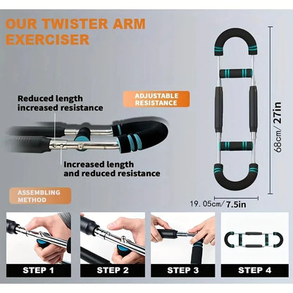 Arm Exerciser Adjustable Strength Trainer Steel Resistance Machine