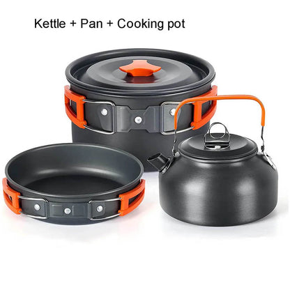 Camping Cookware Set Aluminum Portable Outdoor Cooking Gear