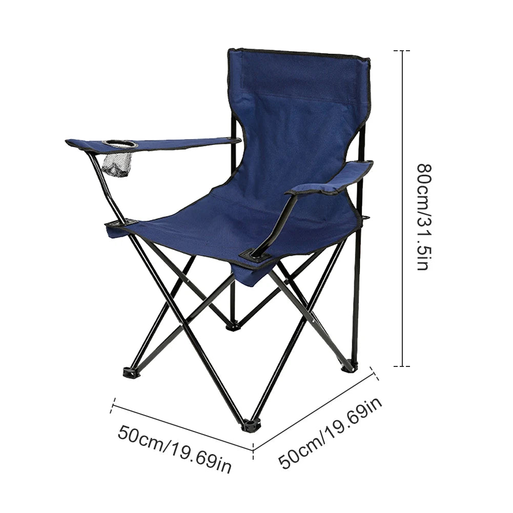 Camping Chair with Foldable Oxford Bottle Holder