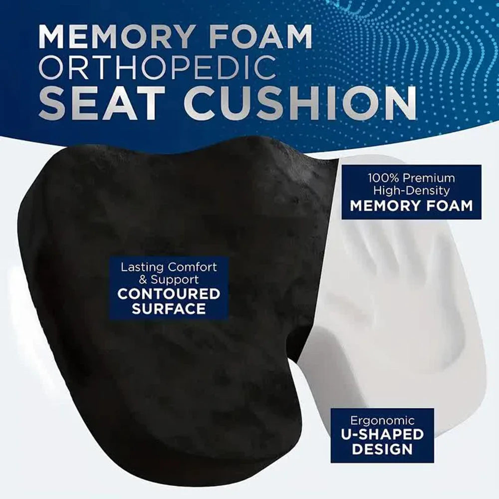 Seat Cushion Memory Foam U-Shaped Orthopedic Support