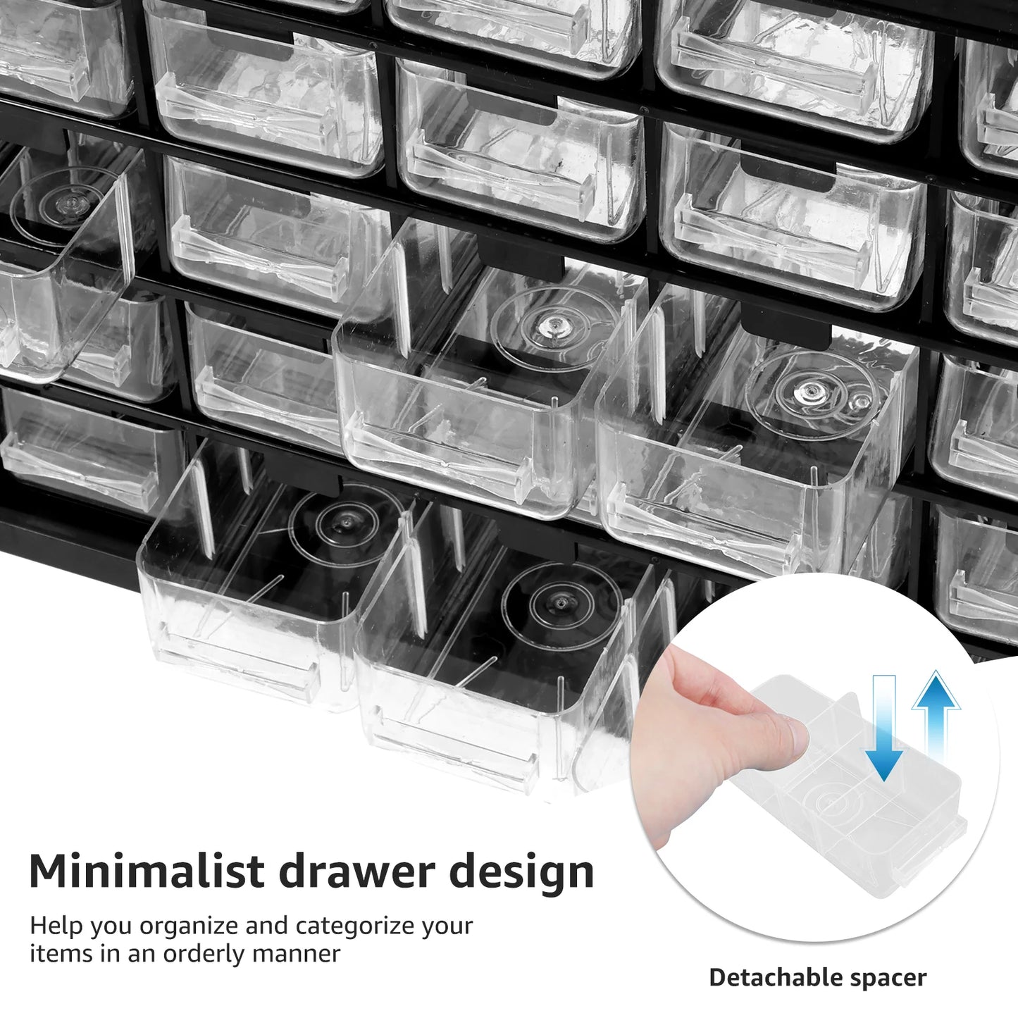 Storage Cabinet Plastic Drawer Box 25-Grid Stackable Organizer