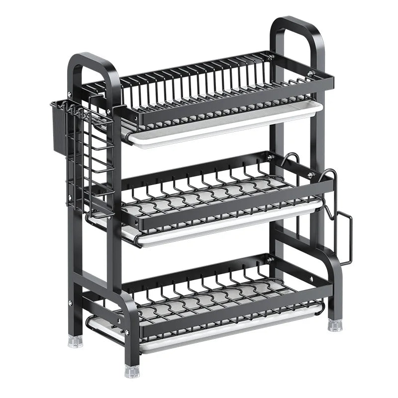 Kitchen Storage Rack 3-Tier Carbon Steel Organizer