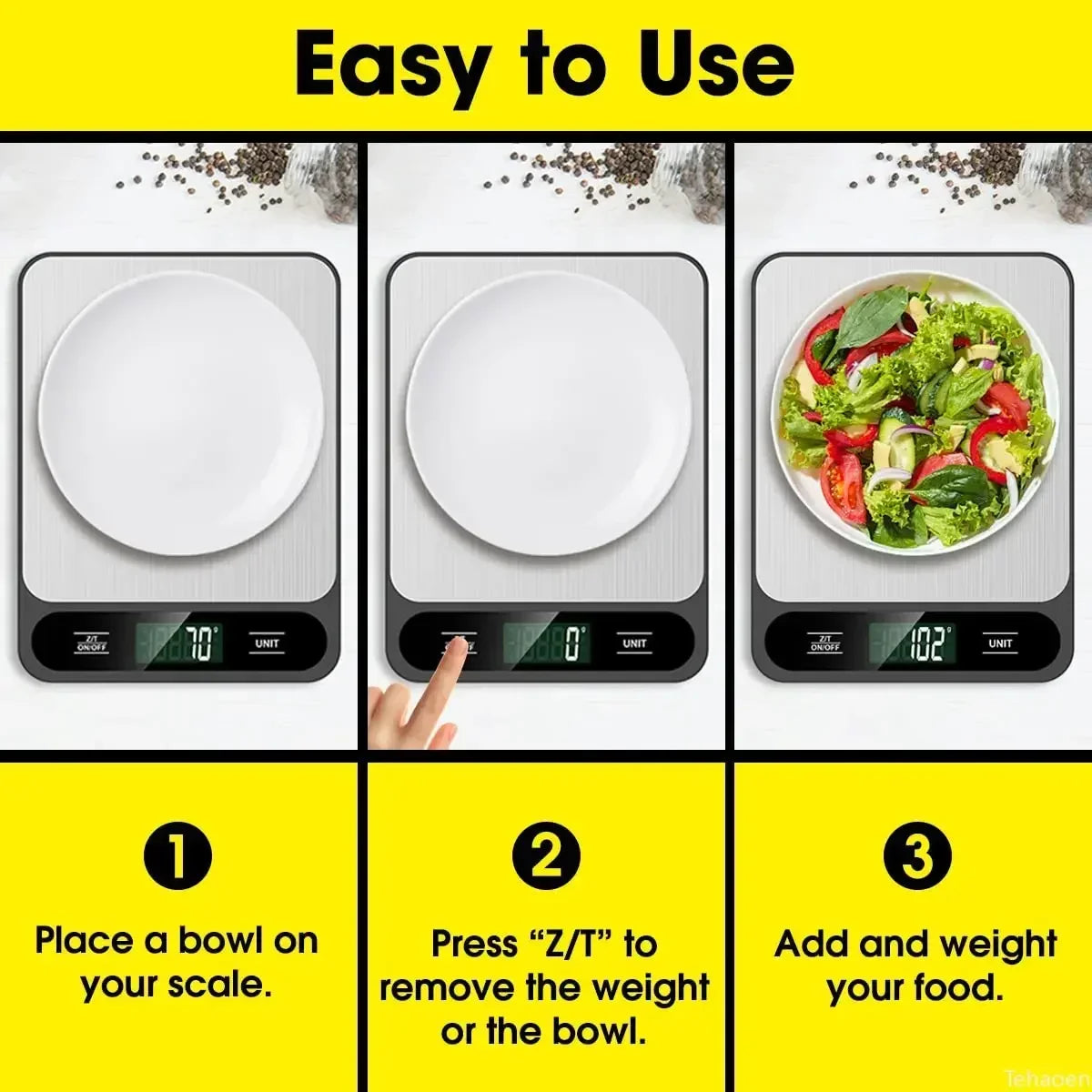 Kitchen Scale Digital with USB Waterproof 10Kg Smart