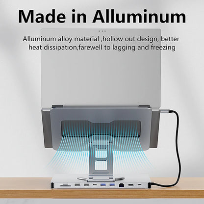 Docking Hub Aluminum 10-in-1 USB-C Adapter 4K 60Hz