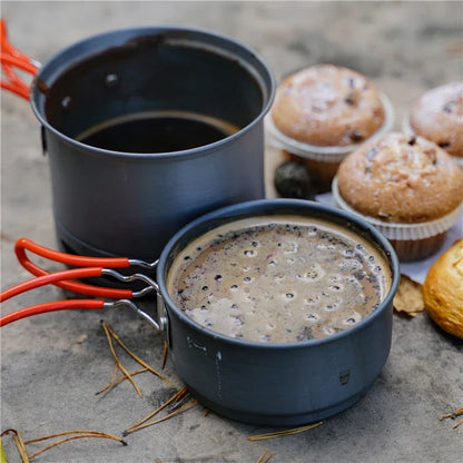 Cooking Pot Set Portable Aluminum Alloy Camping Foldable