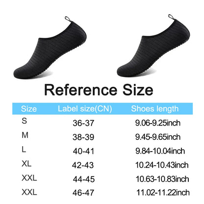 Swimming Black Shoes Quick-Dry Anti-Slip Unisex (Shoe Size: 40-41)