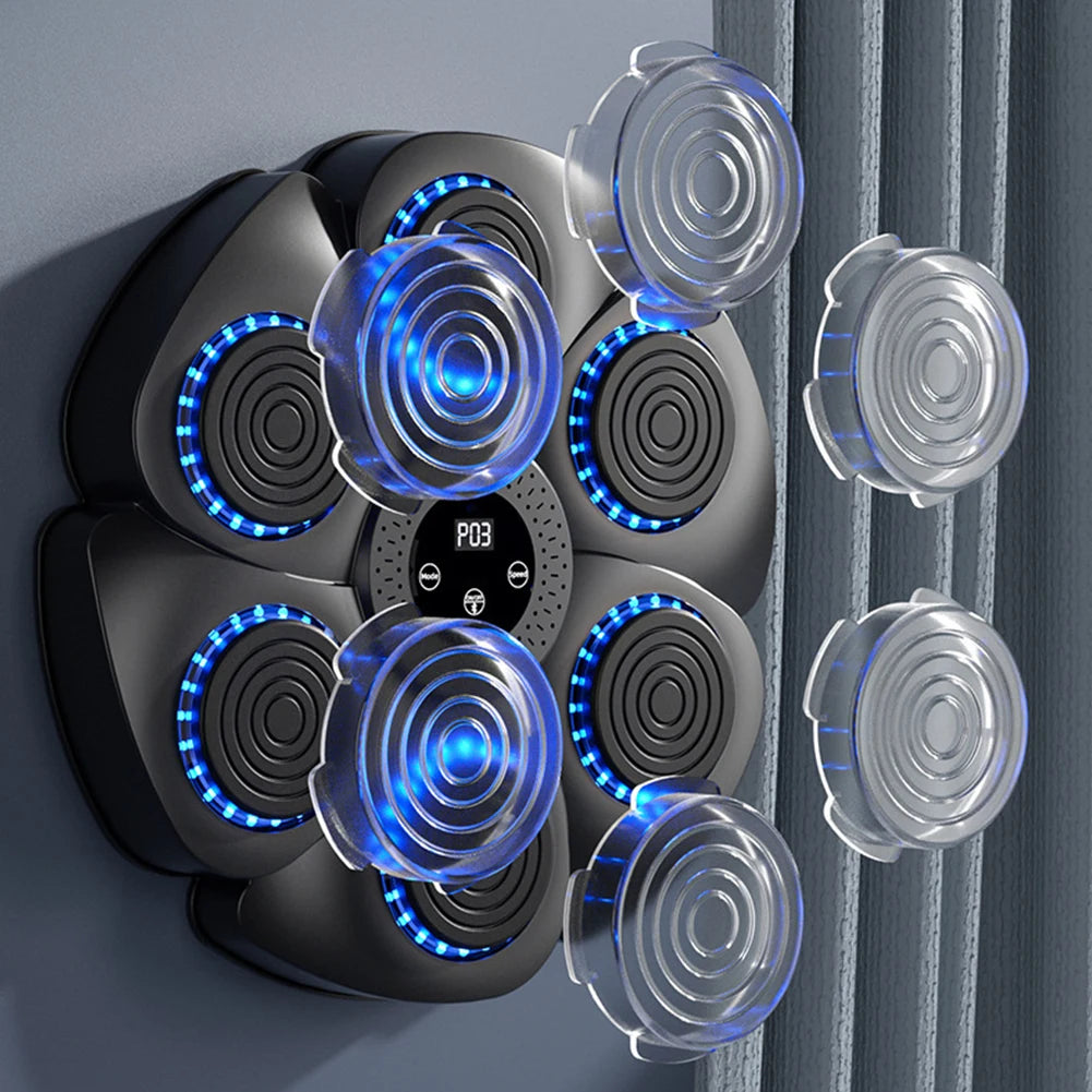 Boxing Trainer Interactive LED Music Reaction Wall Target with Gloves