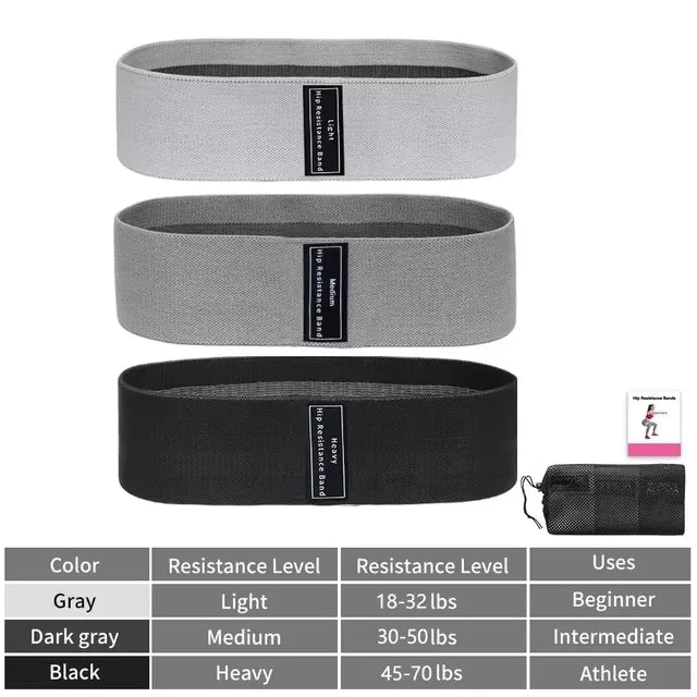 Fabric Resistance Hip Bands Set for Glute & Leg Training (3PCS)