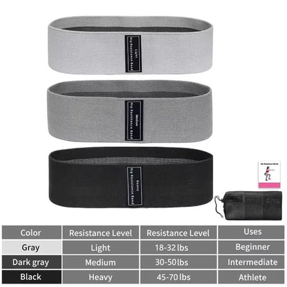 Fabric Resistance Hip Bands Set for Glute & Leg Training (3PCS)