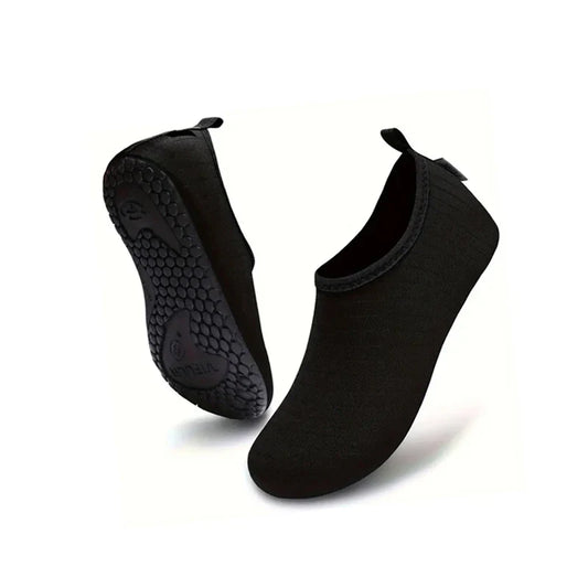 Swimming Black Shoes Quick-Dry Anti-Slip Unisex (Shoe Size: 38-39)