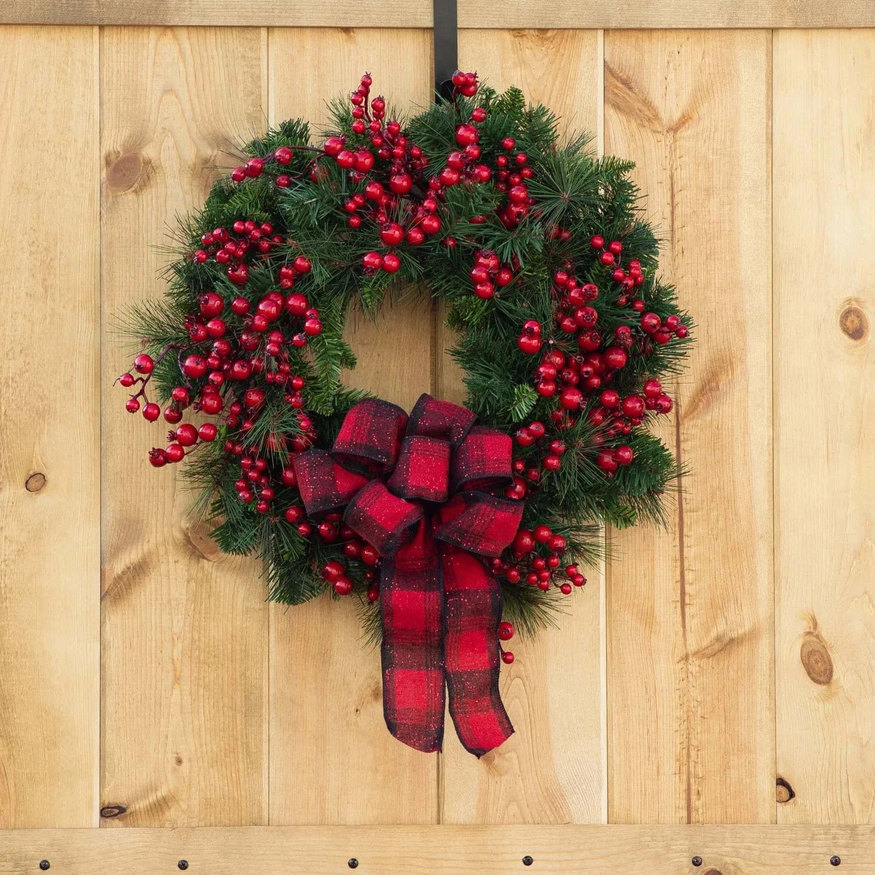 Best Christmas Wreath Red Berry Bow Front Door | Buy Online at Furniture Things Australia