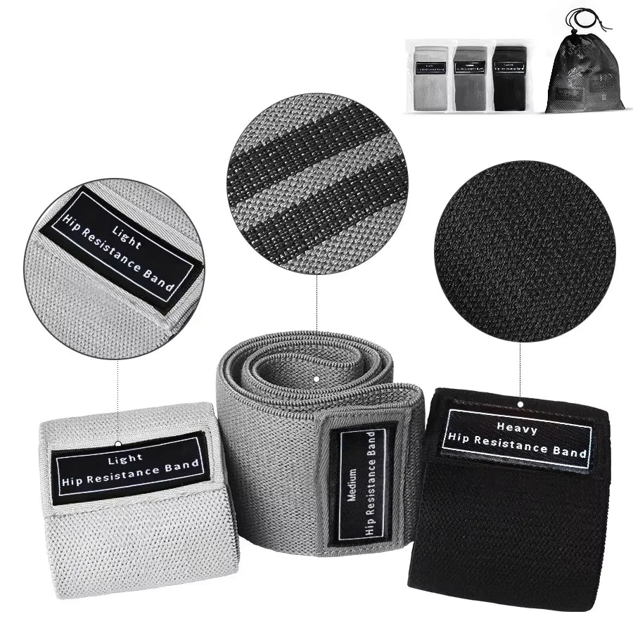 Fabric Resistance Hip Bands Set for Glute & Leg Training (3PCS)