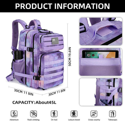 Tactical Backpack with 45L Waterproof Outdoor Rucksack