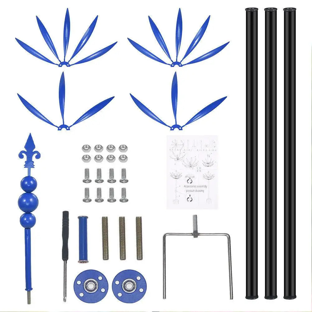 Wind Spinner Metal Retro Garden Windmill Decoration