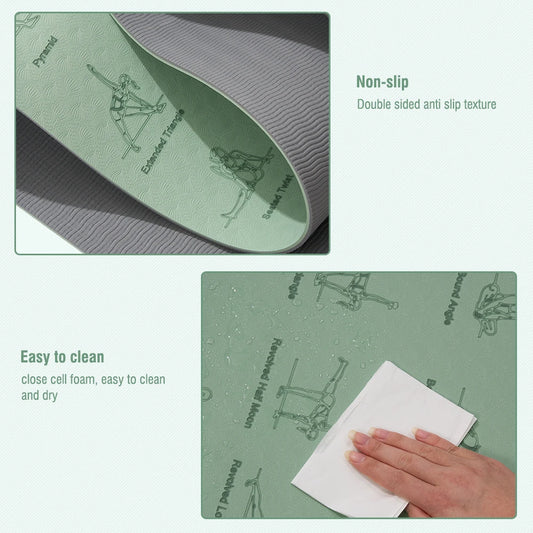 Yoga Mat TPE Non-Slip Lightweight 183×57cm