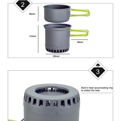 Camping Cookware Aluminium Cooking Set