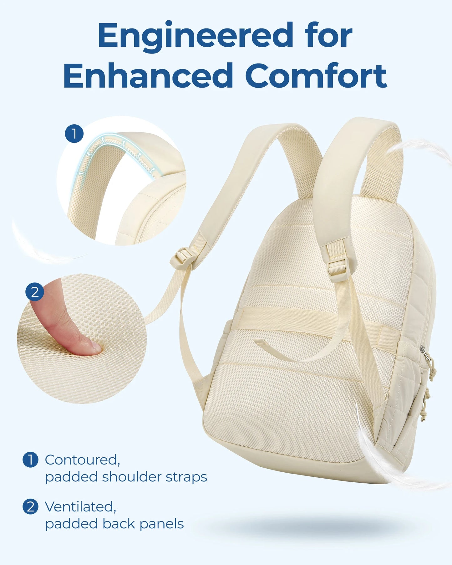 Women Backpack with Large Capacity Nylon Laptop Travel