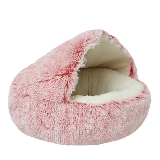 Pet Bed Plush Round Covered Nest for Small Dogs Cats