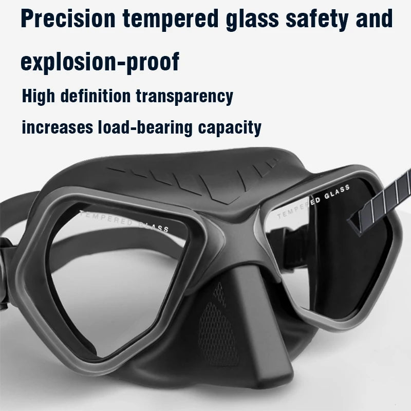 Diving Mask with Tempered Glass Anti-Fog Silicone for Adult