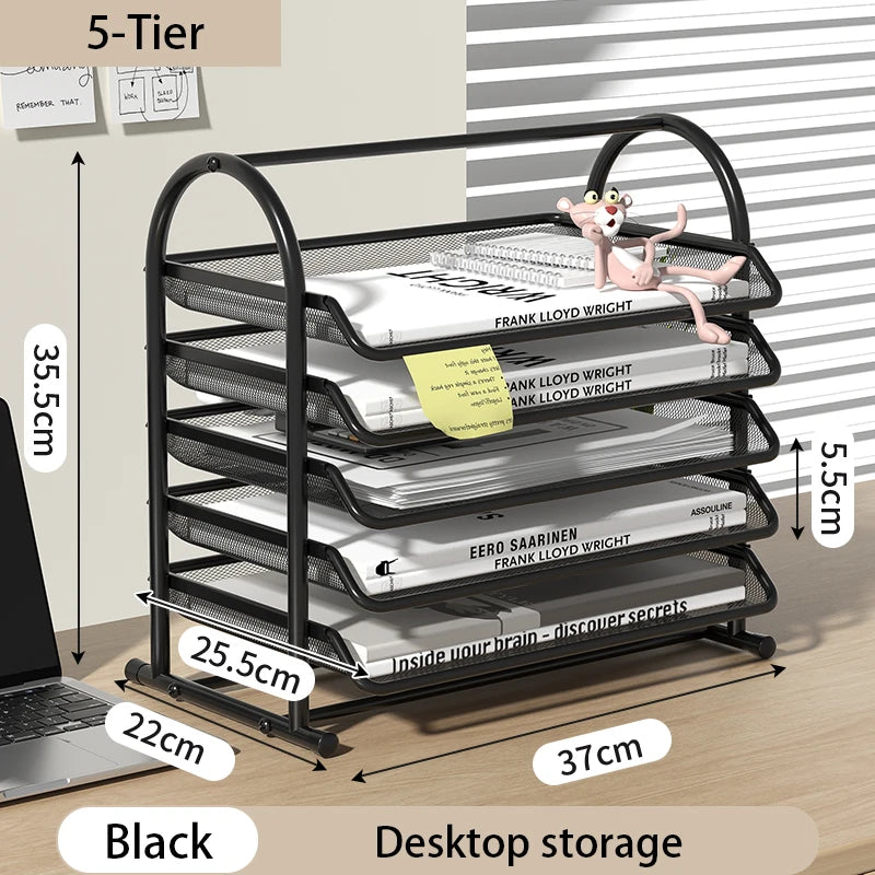 Document Tray Metal Desktop File Organizer