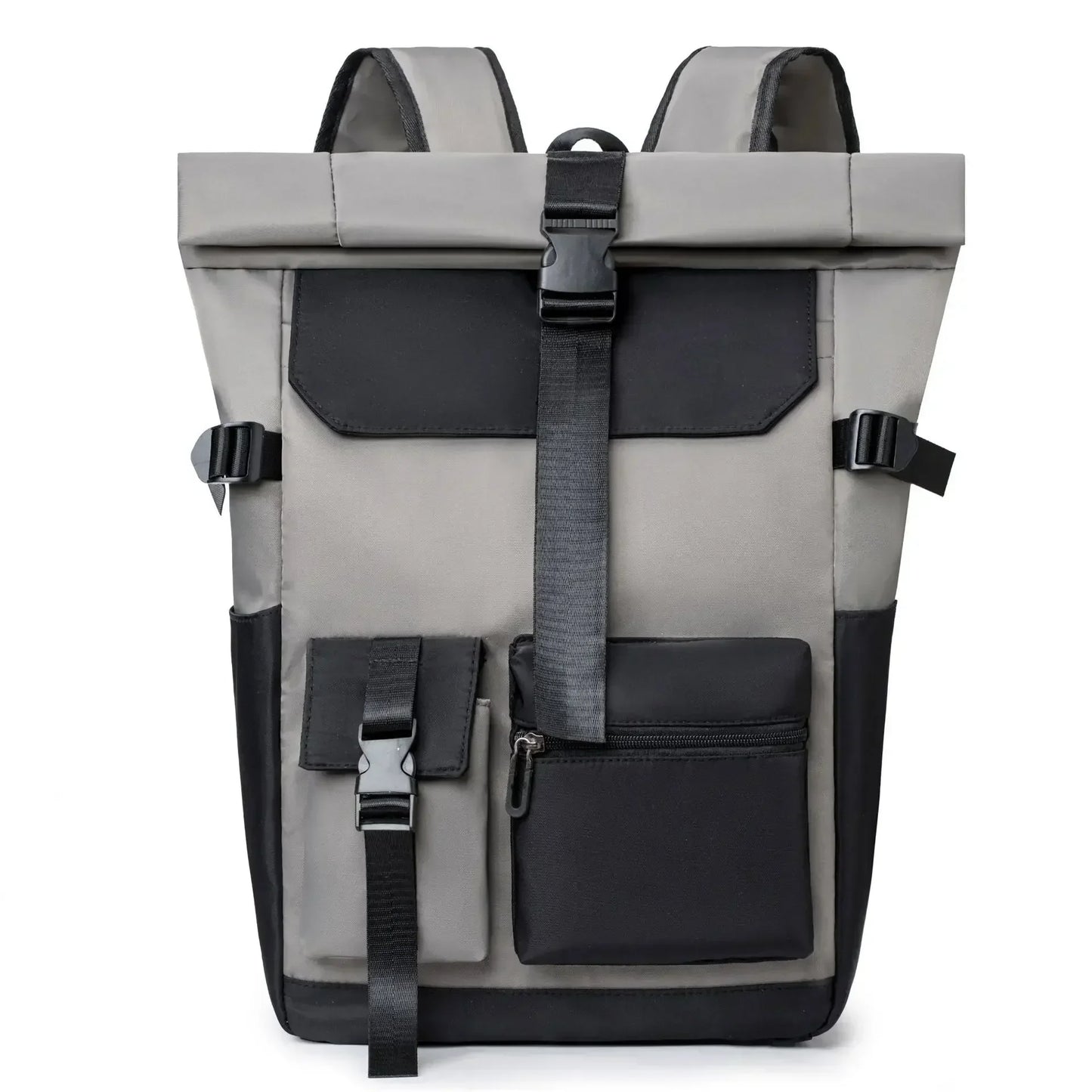 Backpack with Waterproof Nylon Roll on Top