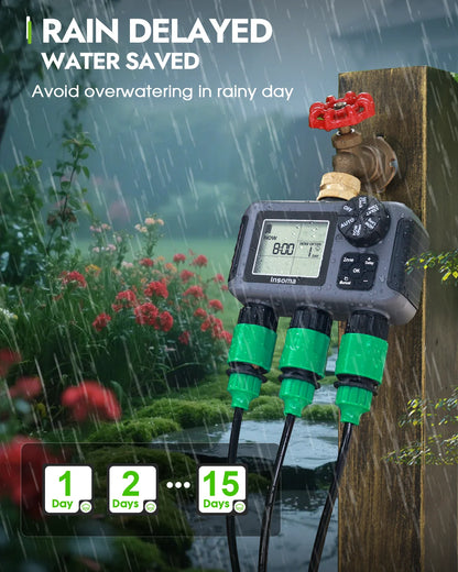 3-Outlet Automatic Water Timer Irrigation Controller
