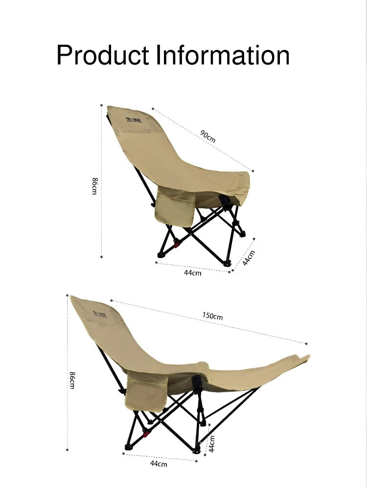 Outdoor Folding Chair with Portable Camping Recliner