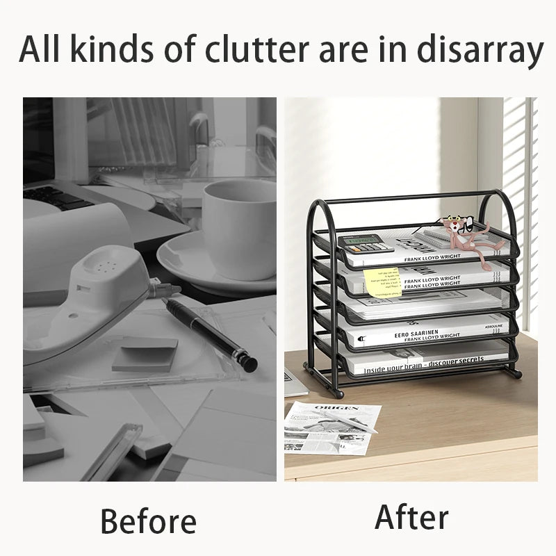 Document Tray Metal Desktop File Organizer