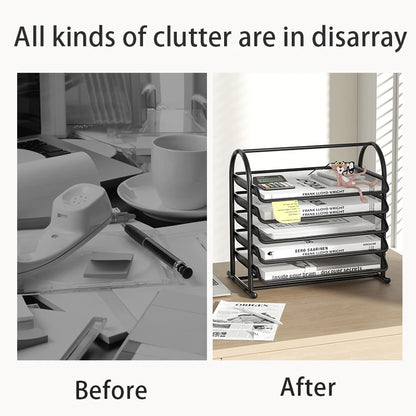 Document Tray Metal Desktop File Organizer