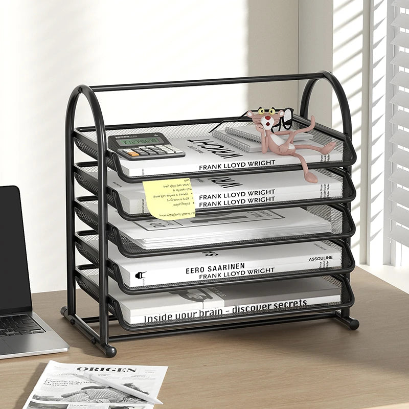 Document Tray Metal Desktop File Organizer