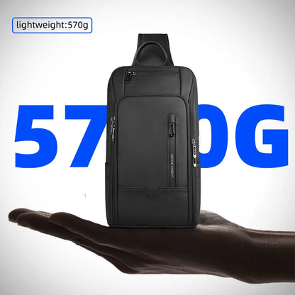 Men Crossbody Bag with USB Waterproof Travel Sling