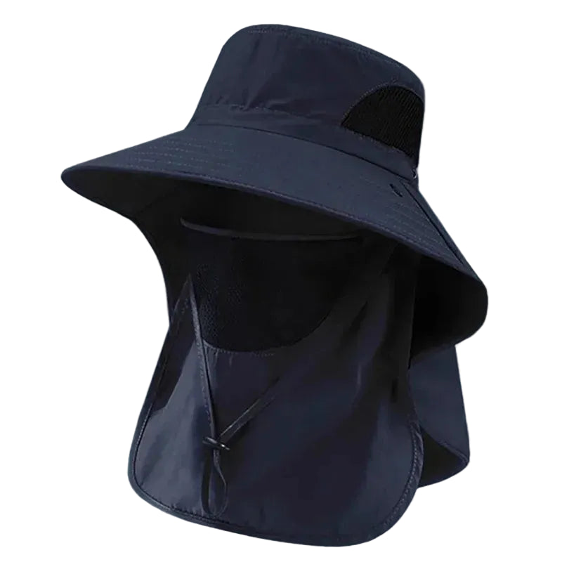 Sun Hat with UV Protection Neck Flap for Outdoor (Blue)