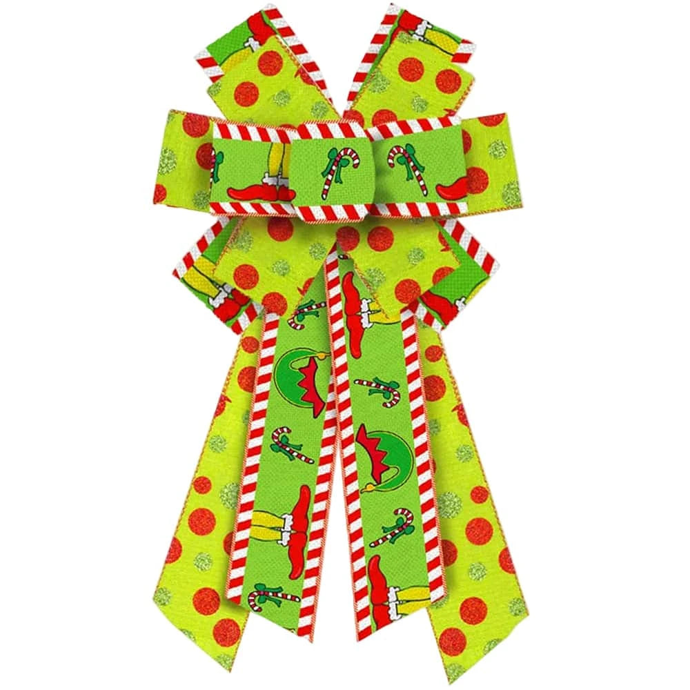 Best Christmas Bow with Red Green and Glitter Tree Topper | Buy Online at Furniture Things Australia