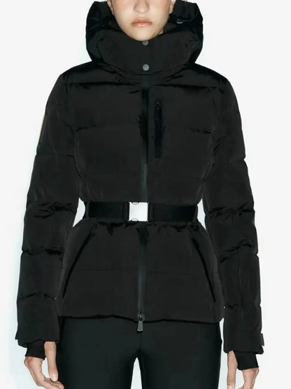 Women's Winter Hooded High Waist Padded Parka