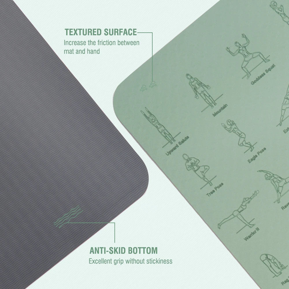 Yoga Mat TPE Non-Slip Lightweight 183×57cm