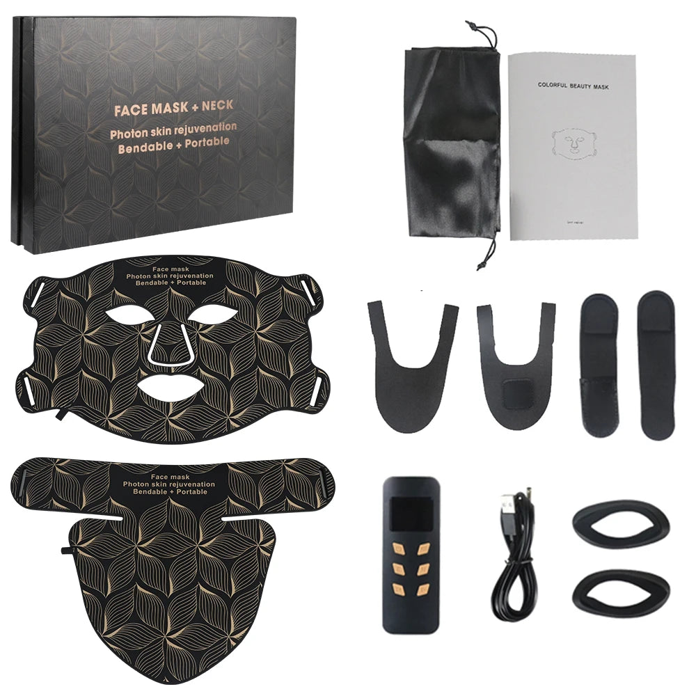 LED Face Neck Mask with 8-Color Infrared Therapy