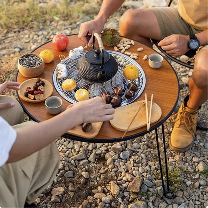 Folding IGT Charcoal with Table Round BBQ