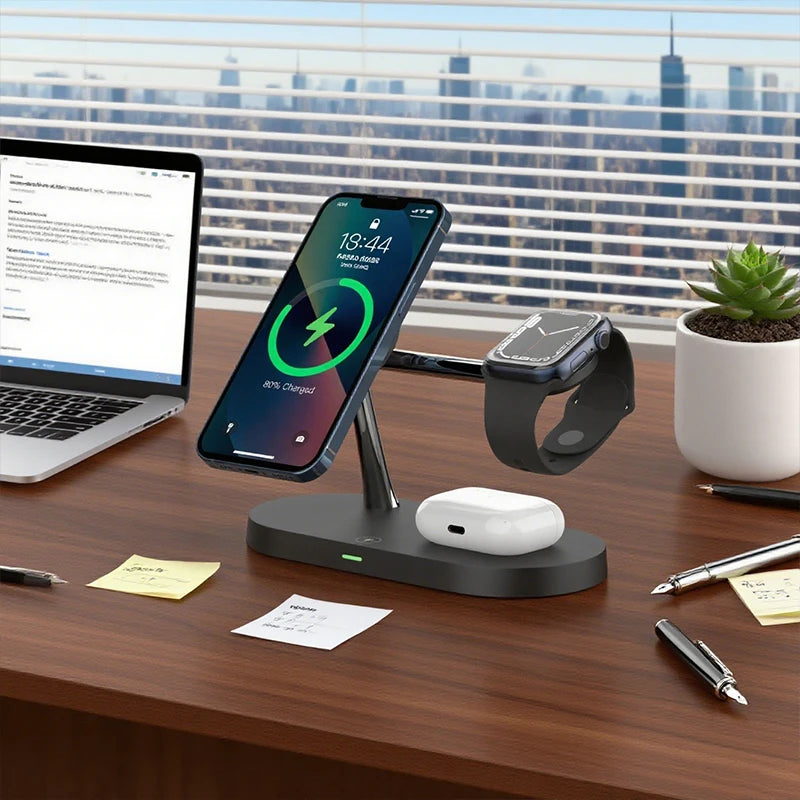 3 in 1  Wireless Charger Stand for iPhone & Apple Watch