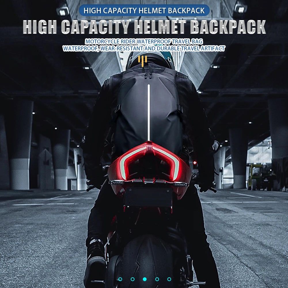 Motorcycle Backpack Large Capacity Waterproof Reflective