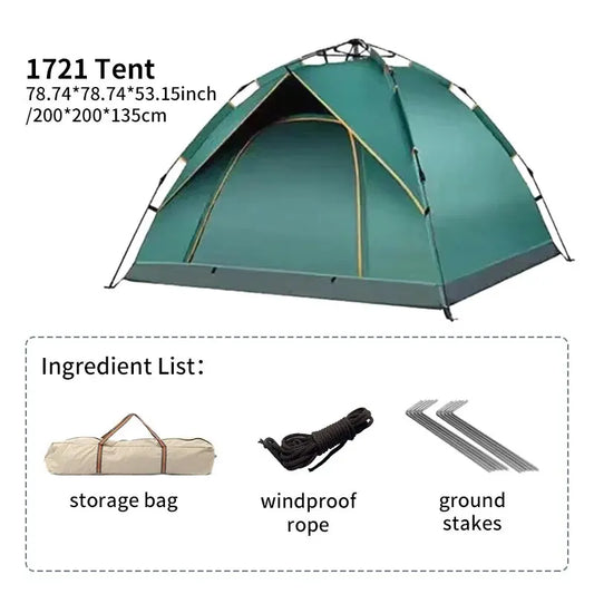 Automatic Camping Tent with Quick Open 3–4 Person