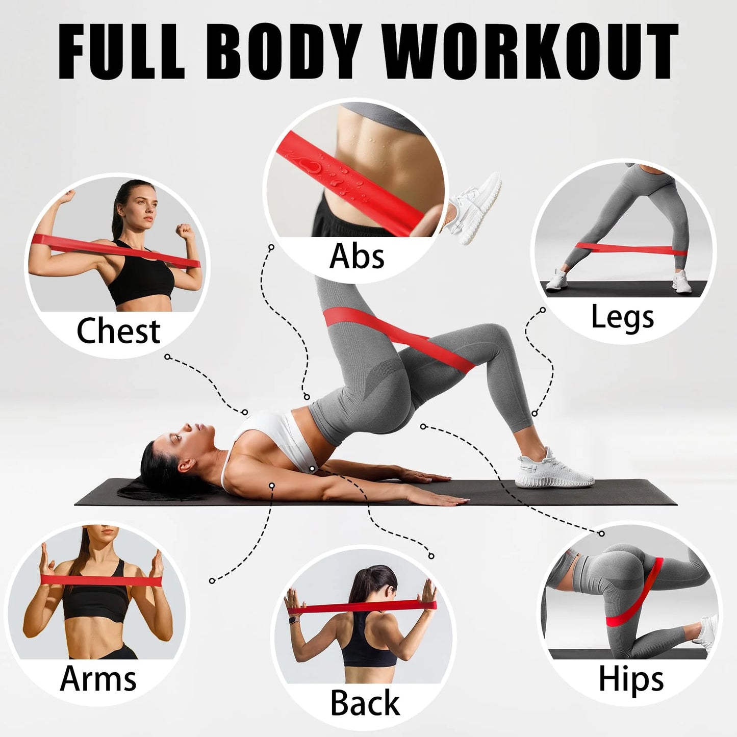 5-Level Resistance Workout Bands Set
