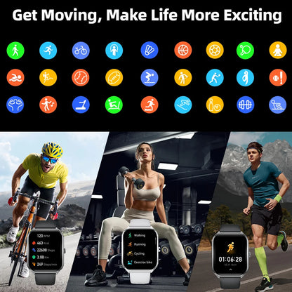 Smart Watch with Bluetooth Call Fitness Tracker (Black)