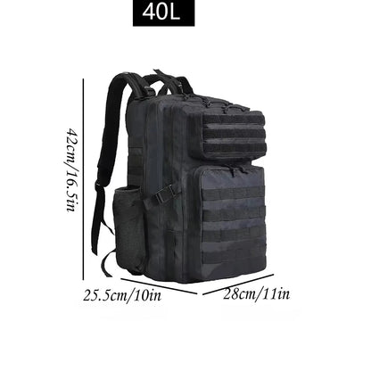 Tactical Backpack with 40L Outdoor Travel Rucksack