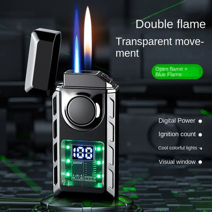 Rechargeable Jet Torch Lighter with Dual Flame