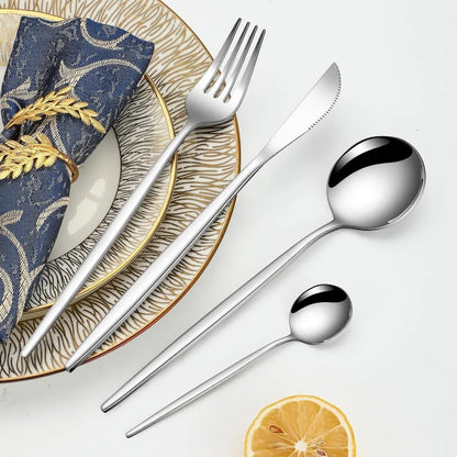 Cutlery Set Stainless Steel Silverware 24 pieces